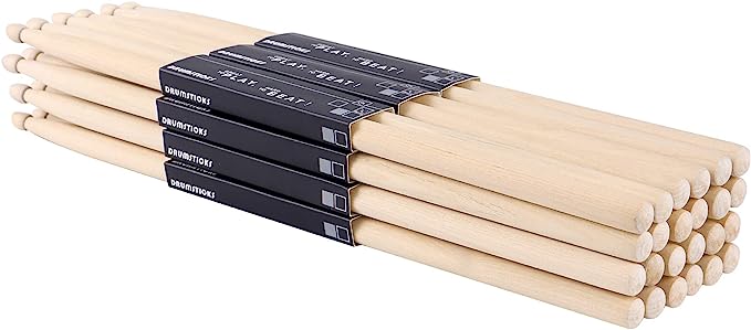 12 Pairs Drum sticks 5A Classic Maple Wood Drumsticks (8,000 pts)